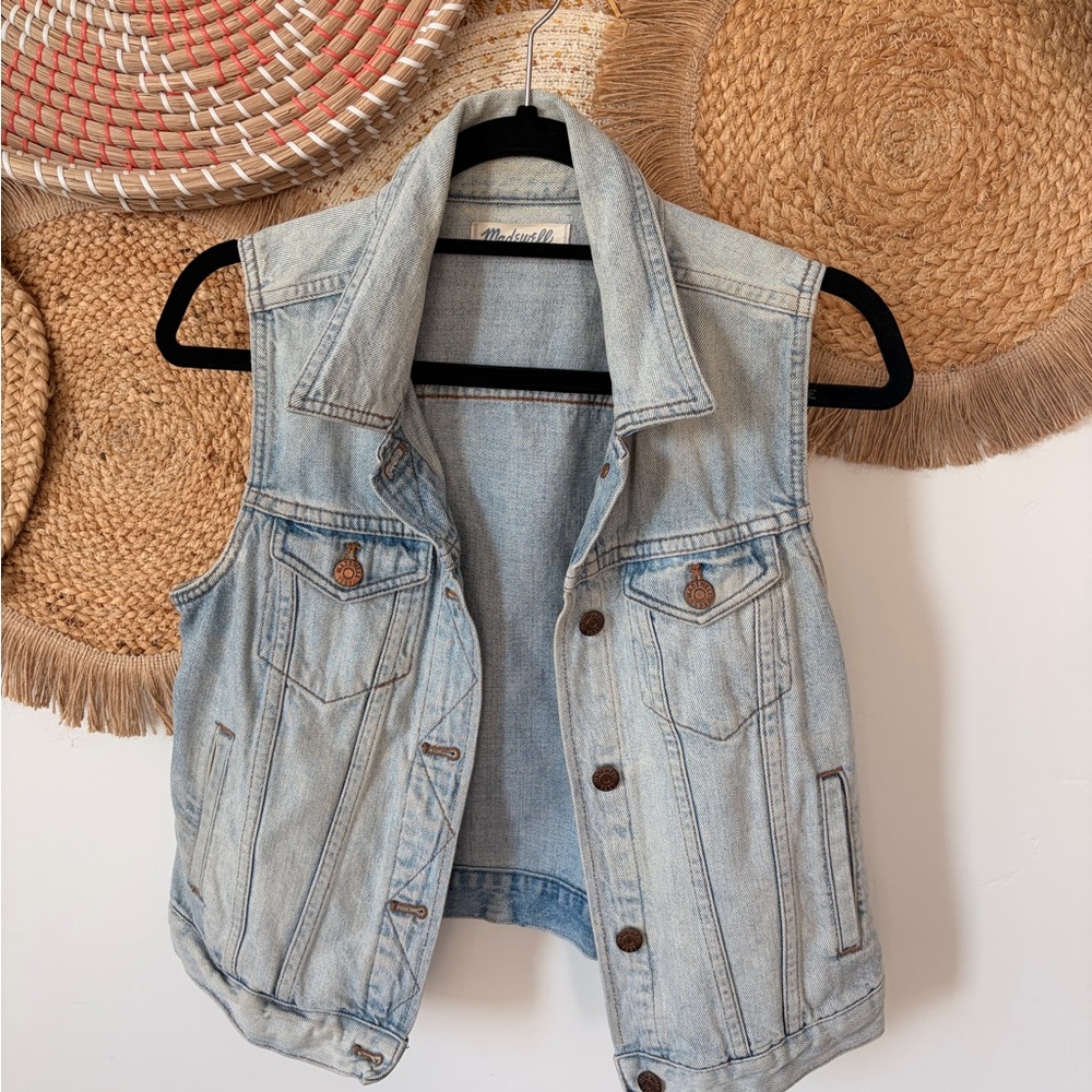 Madewell Light Blue Denim Vest